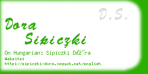 dora sipiczki business card